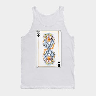 Tiger Head King of Spades Playing Card Tank Top